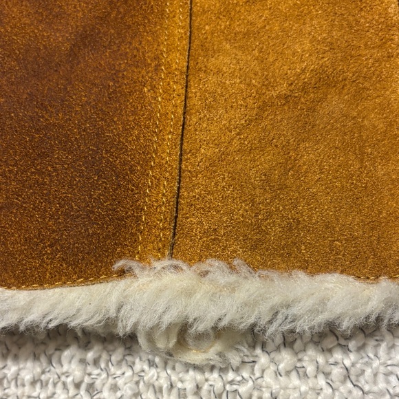 1970s Sherpa Lined Suede Vest Kids Cowboy Cowgirl Halloween - Picture 7 of 9